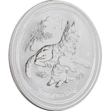 Серебряная монета 1oz Год Собаки 1 доллар 2018 Австралия