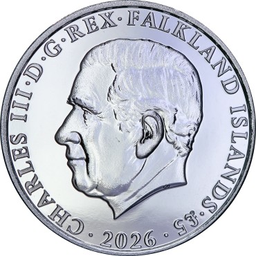 Серебряная монета 1oz Южный Хохлатый Пингвин 5 фунтов 2026 Фолклендские Острова
