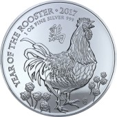 Серебряная монета 1oz Год Петуха 2 фунта стерлингов 2017 Великобритания