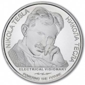 Срібна монета 1oz Нікола Тесла "Енергетична Медицина" 100 динарів 2026 Сербія