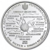 Срібна монета 1oz Нікола Тесла "Енергетична Медицина" 100 динарів 2026 Сербія