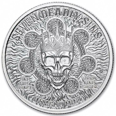 Серебряный раунд 1oz Жадность "Семь Cмертных Грехов" США