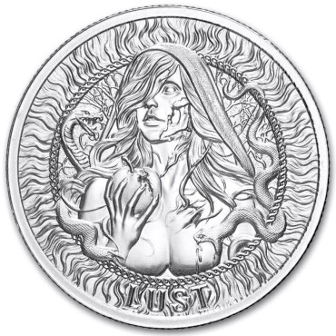 Серебряный раунд 1oz Похоть "Семь Cмертных Грехов" США