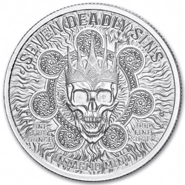 Серебряный раунд 1oz Похоть "Семь Cмертных Грехов" США