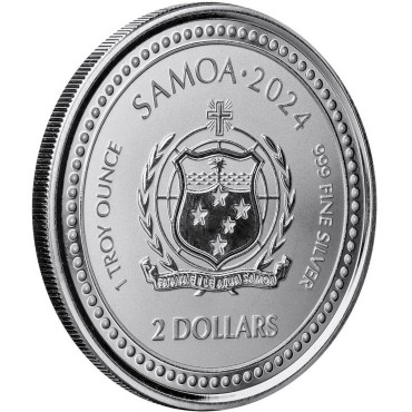 Серебряная монета 1oz Иисус Творец 2 доллара 2024 Самоа