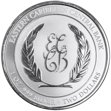 Серебряная монета 1oz Сент-Винсент и Гренадины 2 доллара 2024 Восточные Карибы