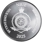 Серебряная монета 1oz Юстиция 1 доллар 2025 Ниуэ