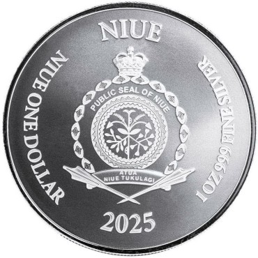 Срібна монета 1oz Юстиція 1 долар 2025 Ніуе