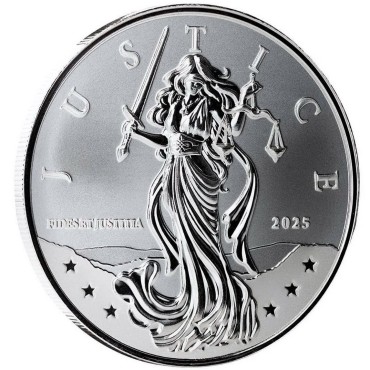Срібна монета 1oz Юстиція 1 долар 2025 Ніуе