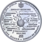 Серебряная монета 1oz Никола Тесла "Энергетическая Медицина" 100 динаров 2026 Сербия