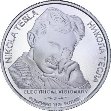 Срібна монета 1oz Нікола Тесла "Енергетична Медицина" 100 динарів 2026 Сербія