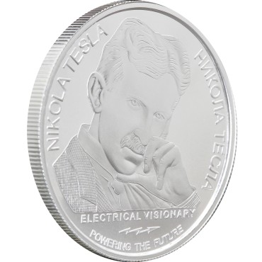 Срібна монета 1oz Нікола Тесла "Енергетична Медицина" 100 динарів 2026 Сербія