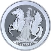Серебряная монета 1oz Пегас 1 доллар 2017 БВО