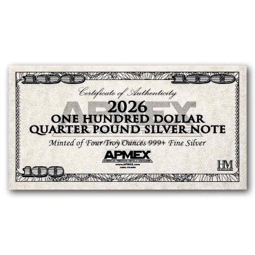 Серебряная банкнота 4oz "100 долларов" 2026 США