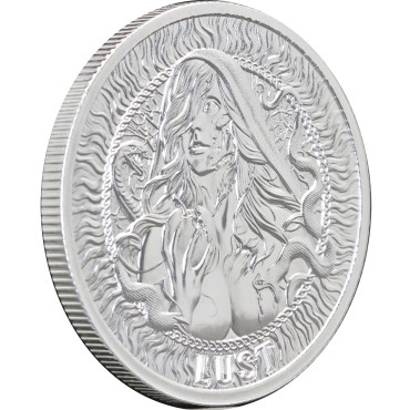 Срібний раунд 1oz Хтивість "Сім Смертних Гріхів" США