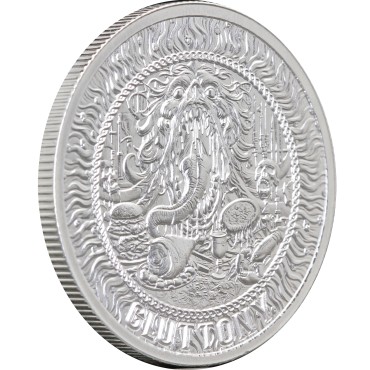 Серебряный раунд 1oz Чревоугодие "Семь Cмертных Грехов" США