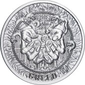 Серебряный раунд 1oz Жадность "Семь Cмертных Грехов" США