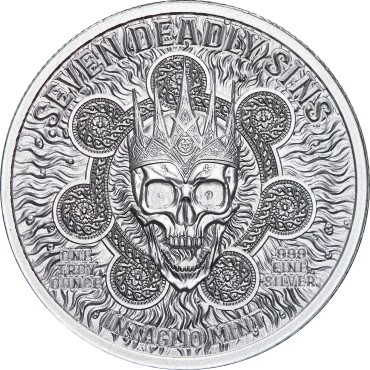 Срібний раунд 1oz Заздрість "Сім Смертних Гріхів" США