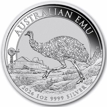 Серебряная монета 1oz Эму 1 доллар 2026 Австралия
