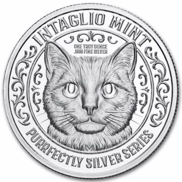 Срібний раунд 1oz Космічний Кіт "Ідеальне Срібло" США