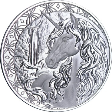 Серебряная монета 1oz Единорог 1 доллар 2025 Фиджи