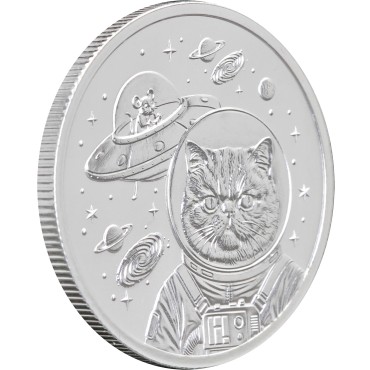 Серебряный раунд 1oz Космический Кот "Идеальное Серебро" США