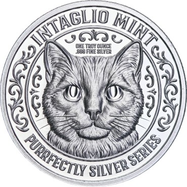 Срібний раунд 1oz Космічний Кіт "Ідеальне Срібло" США