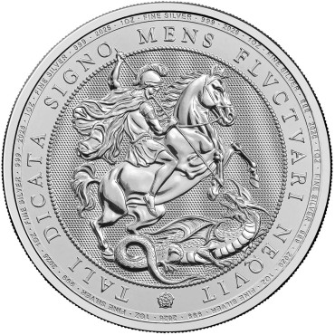 Серебряная монета 1oz Святой Георгий и Дракон 2 фунта 2026 Великобритания
