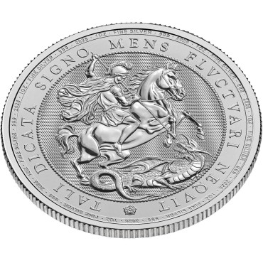 Серебряная монета 1oz Святой Георгий и Дракон 2 фунта 2026 Великобритания