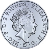 Серебряная монета 1oz Год Обезьяны 2 фунта стерлингов 2016 Великобритания