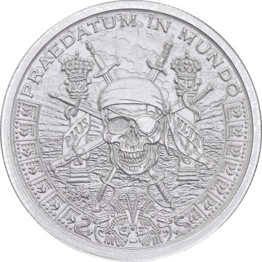 Срібний раунд 1oz Піратський Череп (Шматочки восьми з серії "Срібний Щит")