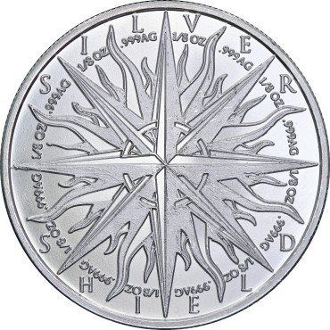 Срібний раунд 1oz Піратський Череп (Шматочки восьми з серії "Срібний Щит")