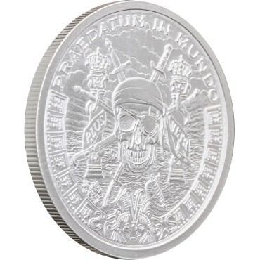 Срібний раунд 1oz Піратський Череп (Шматочки восьми з серії "Срібний Щит")