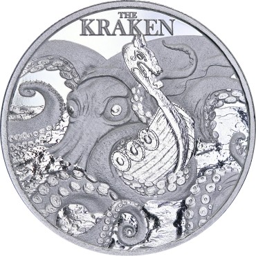 Срібна монета 1oz Міфічні Істоти: Кракен 1 долар 2026 Ніуе