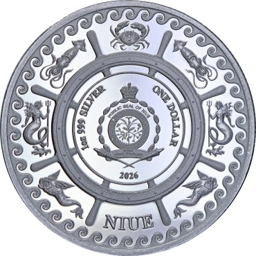 Срібна монета 1oz Міфічні Істоти: Кракен 1 долар 2026 Ніуе