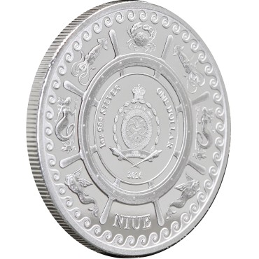 Серебряная монета 1oz Мифические Существа: Кракен 1 доллар 2026 Ниуэ