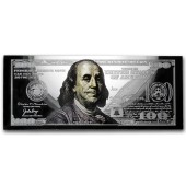 Серебряная банкнота 4oz "100 долларов" 2025 США  (пруф, цветная)