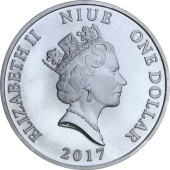 Срібна монета 1oz Ангел-Охоронець 1 долар 2017 НІУЕ