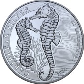 Срібна монета 1oz Морський Коник 1 долар 2019 Барбадос