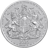 Серебряная монета 1oz Королевский Герб 2 английских фунта 2026 Великобритания