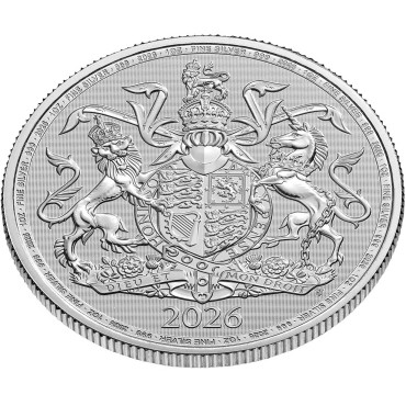 Серебряная монета 1oz Королевский Герб 2 английских фунта 2026 Великобритания