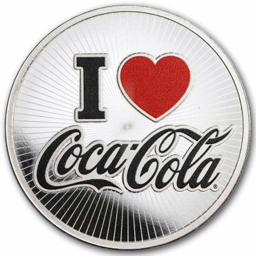 Серебряный раунд 1oz Coca-Cola 140-летие США (цветной)