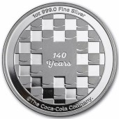 Серебряный раунд 1oz Coca-Cola 140-летие США (цветной)