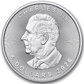 Серебряная монета 1oz Кленовый Лист 5 долларов 2026 Канада
