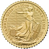 Золотая монета 1/10oz Британия 10 английских фунтов 2026 Великобритания