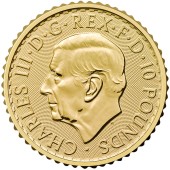 Золотая монета 1/10oz Британия 10 английских фунтов 2026 Великобритания