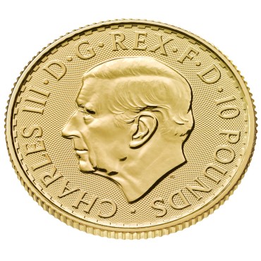 Золотая монета 1/10oz Британия 10 английских фунтов 2026 Великобритания