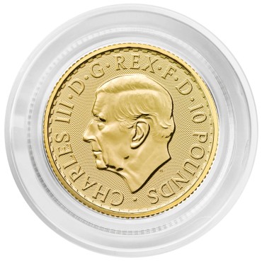 Золота монета 1/10oz Британія 10 англійських фунтів 2026 Великобританія