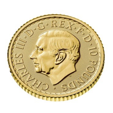 Золотая монета 1/10oz Британия 10 английских фунтов 2023 Великобритания