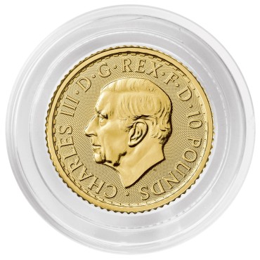 Золота монета 1/10oz Британія 10 англійських фунтів 2023 Великобританія